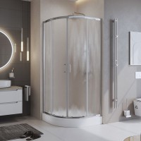 Душевой уголок BelBagno Uno UNO-195-R-2-100-CH-CR стекло рифленое