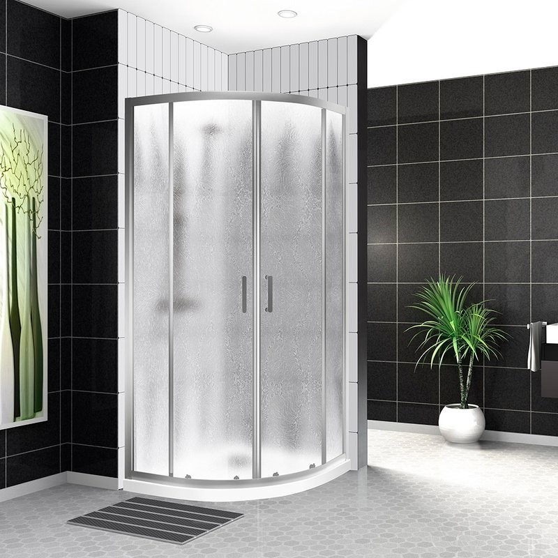 Душевой уголок BelBagno Uno UNO-195-R-2-100-CH-CR стекло рифленое