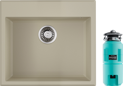 Комплект Мойка Omoikiri Tedori 57 ваниль + Измельчитель Nagare slim 1250-AZ azur blue