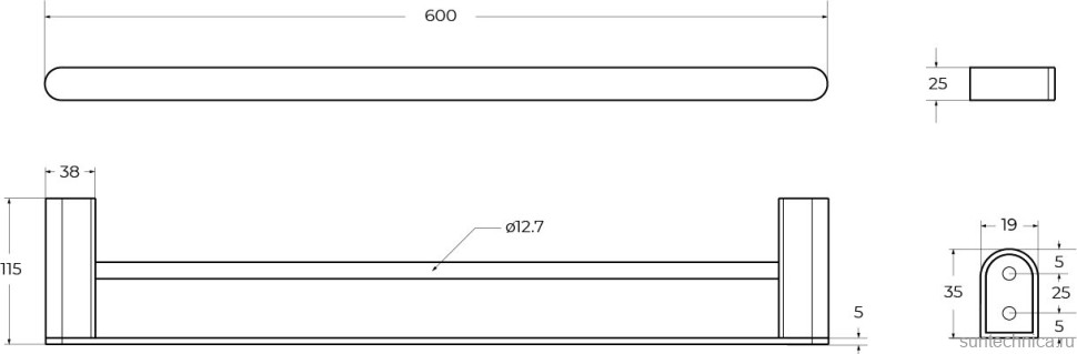 Полотенцедержатель Cezares Stylus THD-60-IN сатин