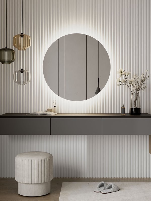 Зеркало круглое CONTINENT Ledh Ajour 100 см, сенсорное, с нейтральной подсветкой