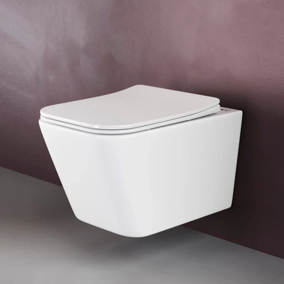 Комплект Унитаз подвесной Ceramicanova Metric Rimless CN3007 с микролифтом, безободковый + Инсталляция TECE Base 9400413 4 в 1 с кнопкой смыва