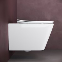 Комплект Унитаз подвесной Ceramicanova Metric Rimless CN3007 с микролифтом, безободковый + Инсталляция TECE Base 9400413 4 в 1 с кнопкой смыва