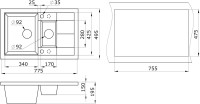 Комплект Мойка Paulmark Flugen 60/1,5 PM237850-BLM черный металлик + Измельчитель Bone Crusher BC 610-AS
