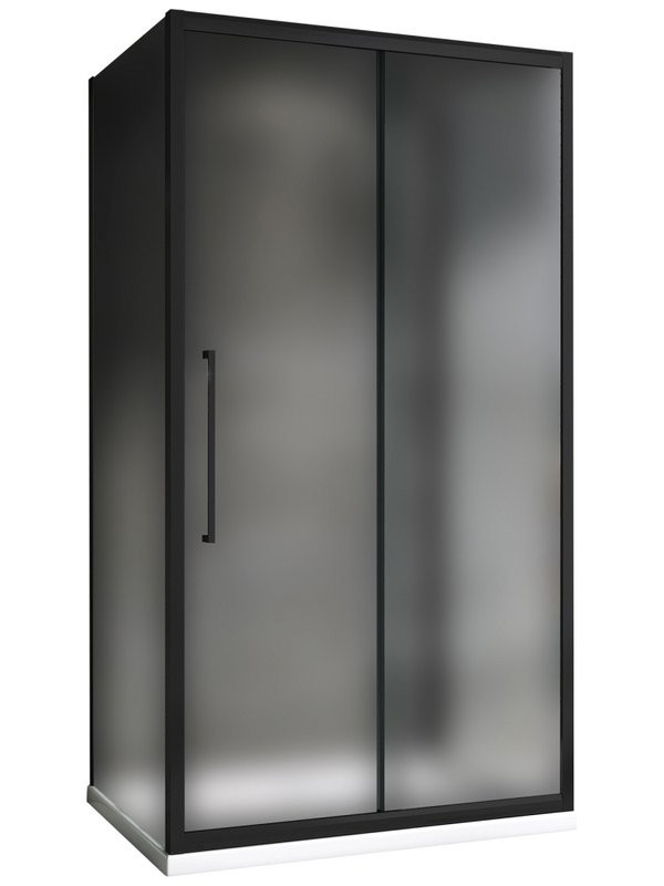 Душевой уголок Abber Schwarzer Diamant AG30130BMH-S80BM-S80BM 130х80 см, профиль матовый черный, стекло матовое