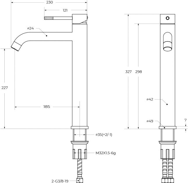 Смеситель Cezares Relax RELAX-LC1-IN-W0 сатин