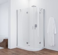 Душевой уголок Vegas Glass AFS-F 110*100 08 01 L профиль глянцевый хром, стекло прозрачное