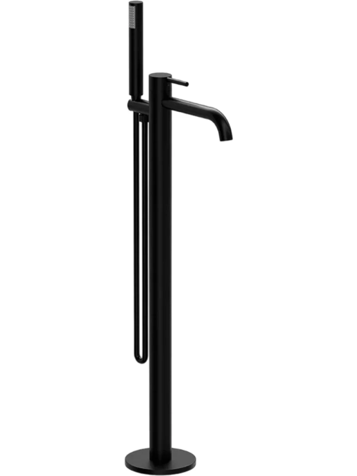 Напольный смеситель для ванны с душем Vincea Desire VTF-1DMB черный