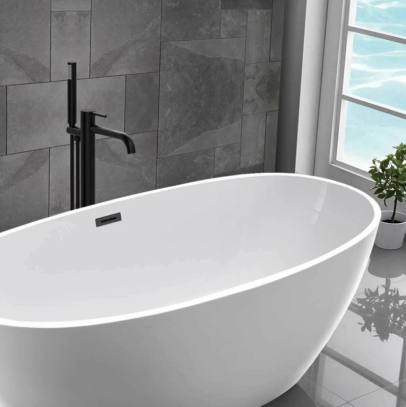 Напольный смеситель для ванны с душем Vincea Desire VTF-1DMB черный