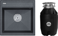 Комплект Мойка Paulmark Stepia 50 PM115051-DG графит + Измельчитель Bone Crusher BC 810-AS