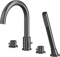 Смеситель на борт ванны WHITECROSS Y Y1232GM С ВНУТРЕННЕЙ ЧАСТЬЮ, оружейная сталь