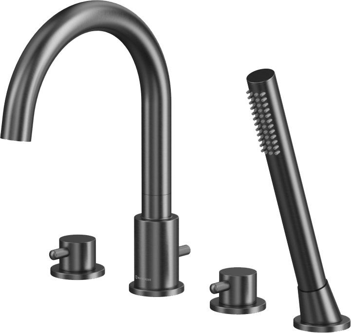 Смеситель на борт ванны WHITECROSS Y Y1232GM С ВНУТРЕННЕЙ ЧАСТЬЮ, оружейная сталь