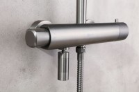 Душевая стойка Lemark Bronx LM3772GM c термостатом, графит