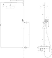 Душевая стойка Lemark Bronx LM3772GM c термостатом, графит