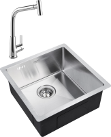 Комплект Мойка Zorg Inox R 4444 + Смеситель MEGA Life MG-TK09 хром