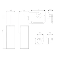 Набор Wonzon & Woghand WW-8100-BL 3 предмета, черный матовый Набор Wonzon & Woghand WW-8100-BL 3 предмета, черный матовый