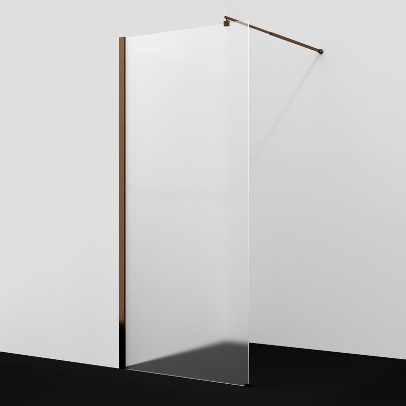 Душевая перегородка Wasserkraft Rur 30W 120 см, профиль розовое золото, стекло матовое