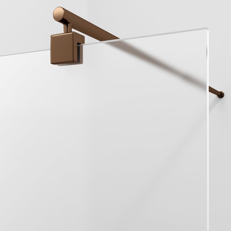 Душевая перегородка Wasserkraft Rur 30W 120 см, профиль розовое золото, стекло матовое