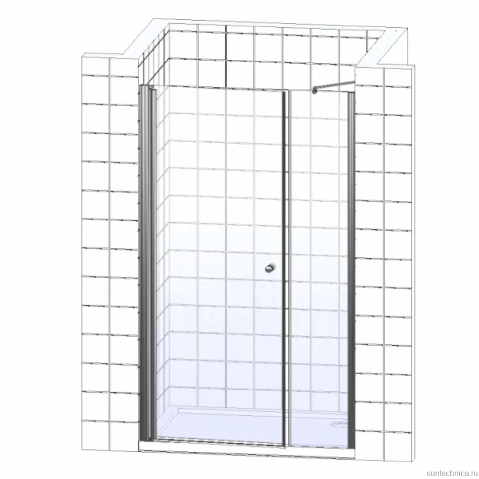 Душевая дверь в нишу Vegas Glass EP-F-2 135 05 05 R профиль бронза, стекло бронза
