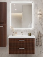 Мебель для ванной комнаты BelBagno Due 80 ручки хром полированный, noce