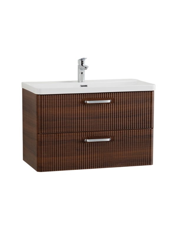 Мебель для ванной комнаты BelBagno Due 80 ручки хром полированный, noce