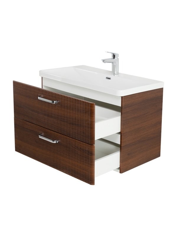 Мебель для ванной комнаты BelBagno Due 80 ручки хром полированный, noce