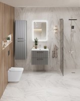 Тумба с раковиной BelBagno Due 50 ручки сатиновый никель, сатин
