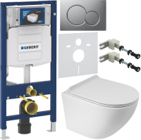 Комплект Унитаз подвесной BelBagno Sfera-r + Крышка BB901SC с микролифтом + Инсталляция Geberit Duofix UP 320 111.300.00.5 + Кнопка Sigma 01 115.770.JQ.5 лакированная, матовый хром + Крепления 111.815.00.1 к стене + Звукоизоляция