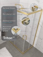 Душевой уголок Triton Фикс 120x80 см, без поддона, профиль матовое золото