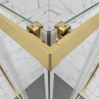 Душевой уголок Triton Фикс 120x80 см, без поддона, профиль матовое золото