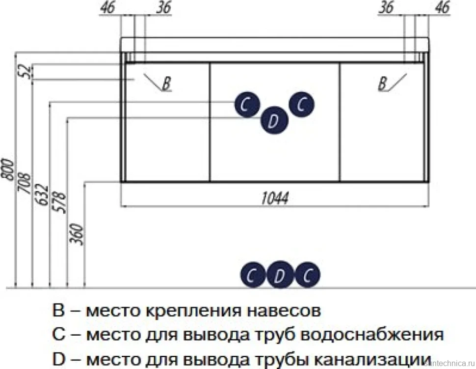 Тумба с раковиной AQUATON Шерилл 105