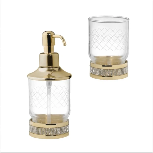 Набор Стакан Boheme Royal Cristal 10931-G + Дозатор 10929-G