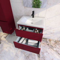Тумба с раковиной Caprigo Forte 65 подвесная, бордовая