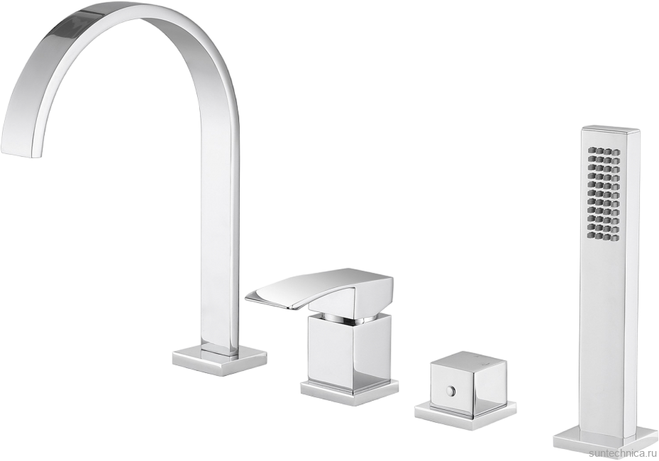 Смеситель на борт ванны Abber Wasserfall AF8613 хром
