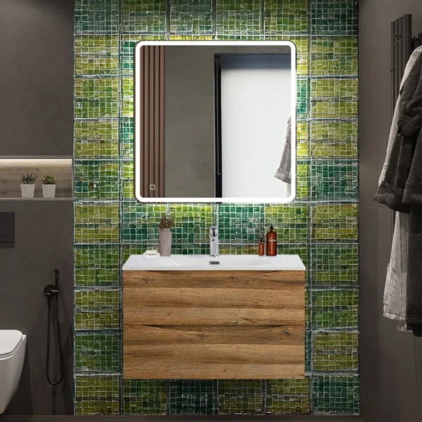 Мебель для ванной комнаты BelBagno Marino-cer-n 80 подвесная, rovere rustico