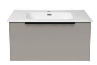 Тумба с раковиной La Fenice Simpla Cappuccino 80 бежевая, раковина La Fenice Terra 81