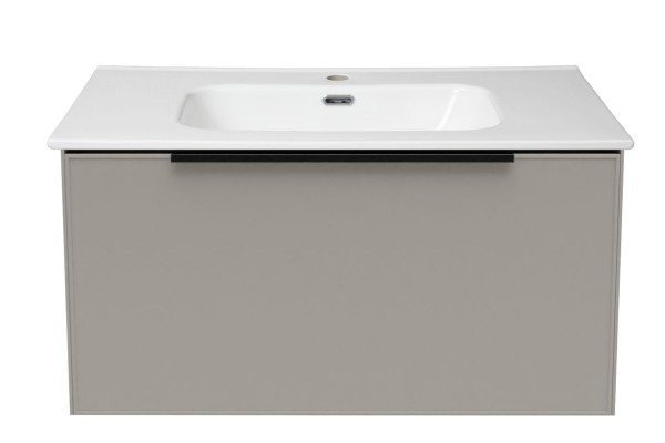 Тумба с раковиной La Fenice Simpla Cappuccino 80 бежевая, раковина La Fenice Terra 81