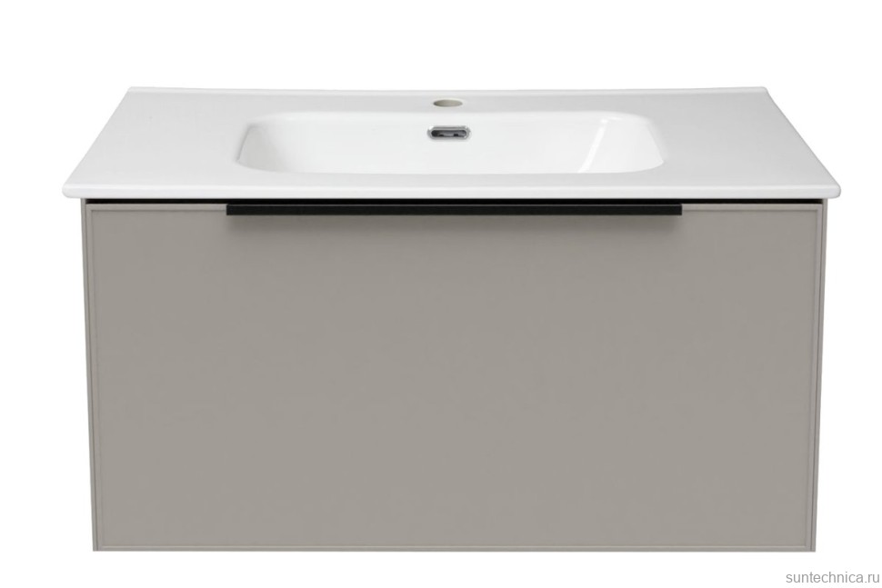 Тумба с раковиной La Fenice Simpla Cappuccino 80 бежевая, раковина La Fenice Terra 81