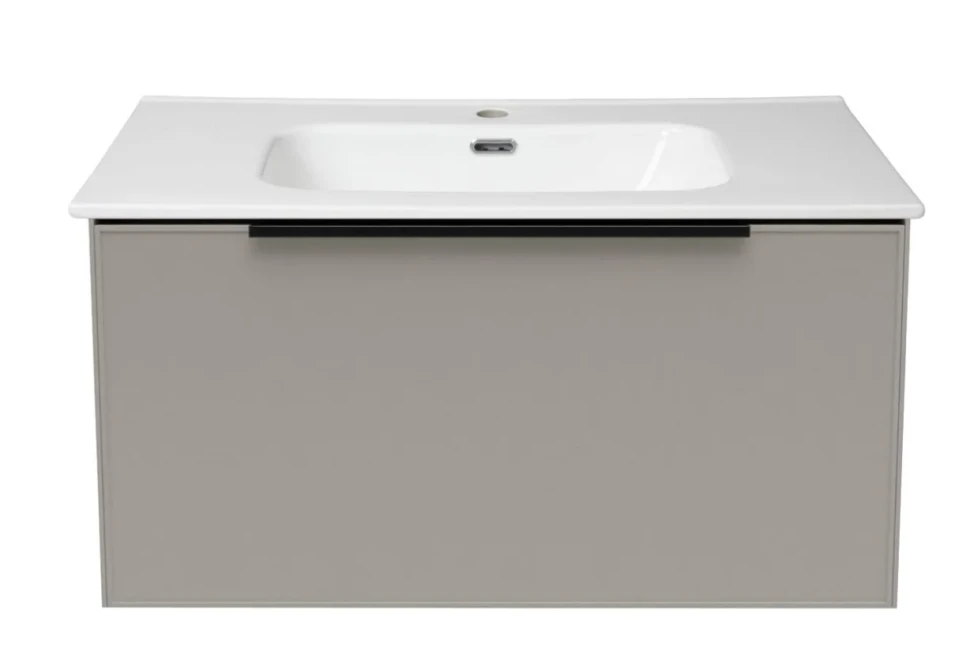 Тумба с раковиной La Fenice Simpla Cappuccino 80 бежевая, раковина La Fenice Terra 81