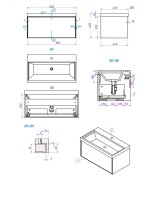 Тумба с раковиной La Fenice Simpla Cappuccino 80 бежевая, раковина La Fenice Terra 81