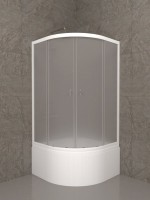 Душевой уголок Triton Вельвет Б 90х90 см, с поддоном, профиль матовый белый, стекло матовое