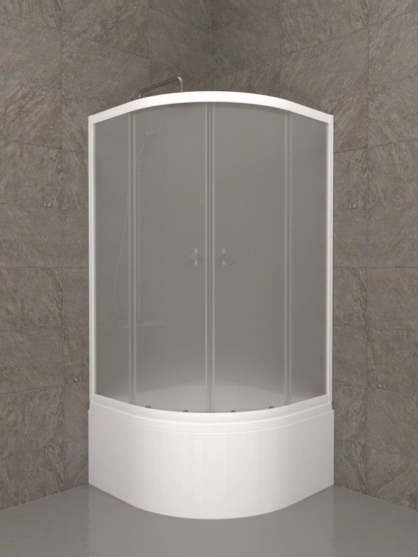 Душевой уголок Triton Вельвет Б 90х90 см, с поддоном, профиль матовый белый, стекло матовое