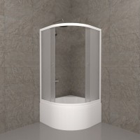Душевой уголок Triton Вельвет Б 90х90 см, с поддоном, профиль матовый белый, стекло матовое