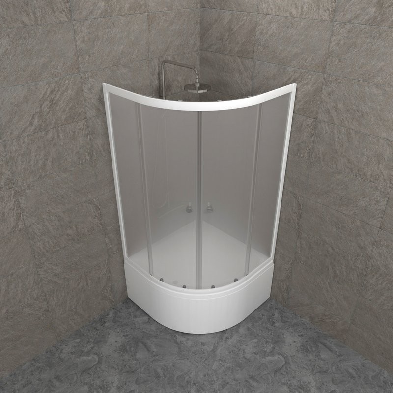 Душевой уголок Triton Вельвет Б 90х90 см, с поддоном, профиль матовый белый, стекло матовое