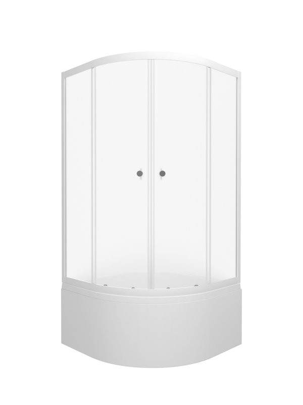 Душевой уголок Triton Вельвет Б 90х90 см, с поддоном, профиль матовый белый, стекло матовое