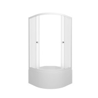 Душевой уголок Triton Вельвет Б 90х90 см, с поддоном, профиль матовый белый, стекло матовое