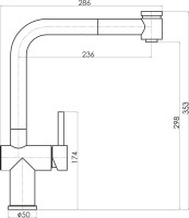 Смеситель для кухни Florentina Палермо грей