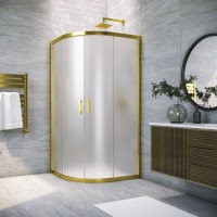 Душевой уголок Vegas Glass ZS Tur Novo h1900 90 09 10 профиль золото, стекло сатин