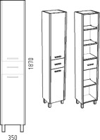 Шкаф-пенал для ванной Corozo Верона 35 антик Шкаф-пенал для ванной Corozo Верона 35 антик