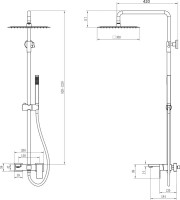 Душевая стойка Boheme Qubic 478-NB brushed nickel
